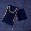 Royal Blue Chanderi Handwork Suit Set