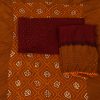 Brown & Maroon Bandhani Cotton Suit Set