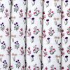 White Multi-colored Floral Motifs Linen Fabric