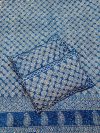Indigo Dabu Ball Hand Block Print Bedsheet with Pillow Covers