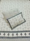 White and Black Hand Block Print Bedsheet with Pillow Cover