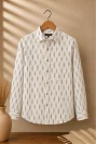 White Ikat Men's Shirt