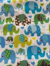 Blue Elephant Children Print Cotton Fabric