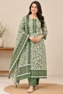 Green Wax Batic Handblock print Cotton Suit Pieces