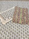 Cream Floral Handblock Print Queen Size Cotton Bedsheet