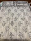 Black & white Brush Print with Mughal Butta Queen size Bedsheet