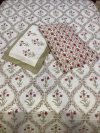Pink & White Mughal Butta Queen Size Bedsheet