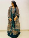 Elegant Silk Chanderi Green Suit Pieces with Thread Work