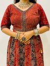 Vegetable Maroon & Black Cotton Handwork Blouse