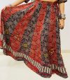 Vegetable Maroon and Black Cotton Handwork Chaniya