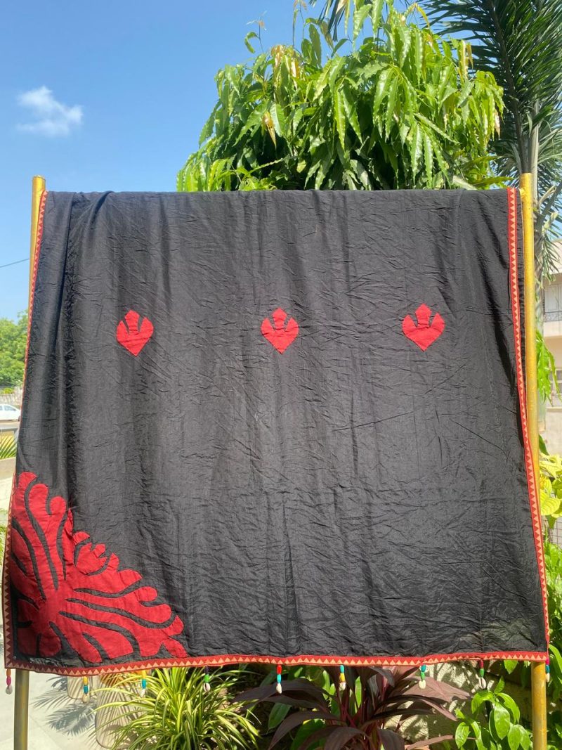 Red & Black Cotton Handwork Kodi work Chaniya Choli - Image 2