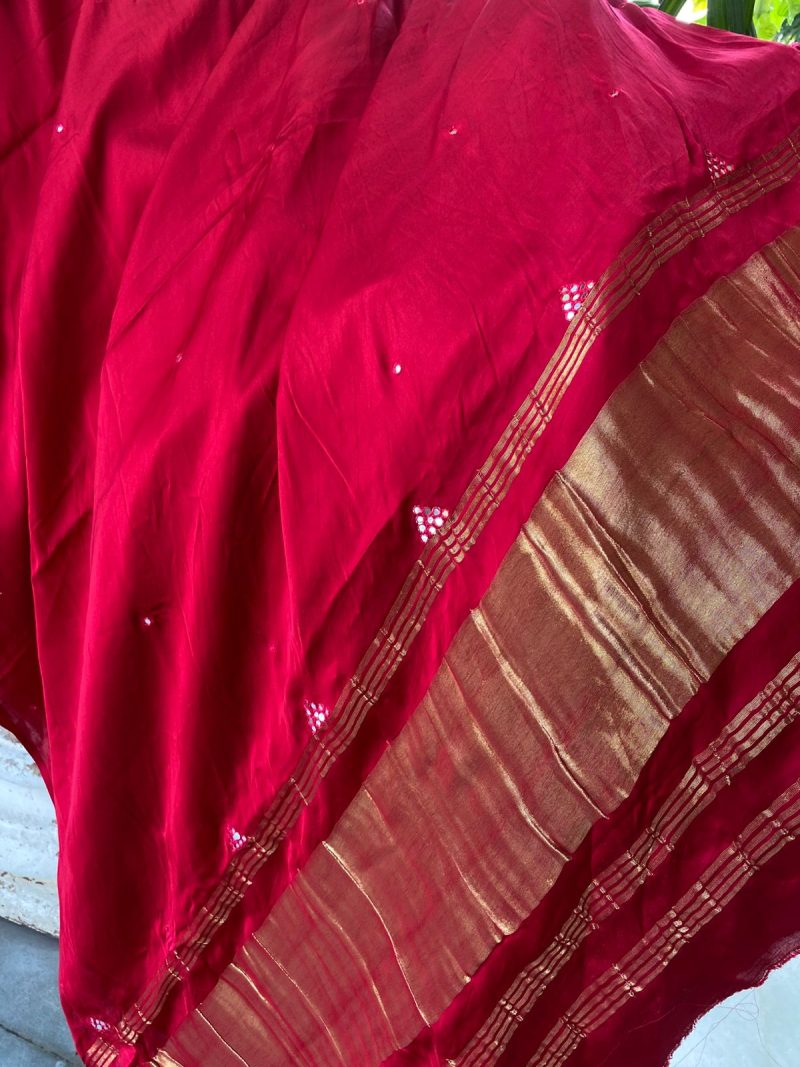 Gaji Silk Dupatta with Khaat Aari Badla work