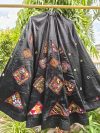 Black Gaji Silk with Kachhi Patches Desinger Mirror Work Lahenga