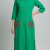 Green Cotton A-line Kurti with Kutchhi Work Pockets