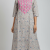 Grey Floral Print Cotton A-line Kurti