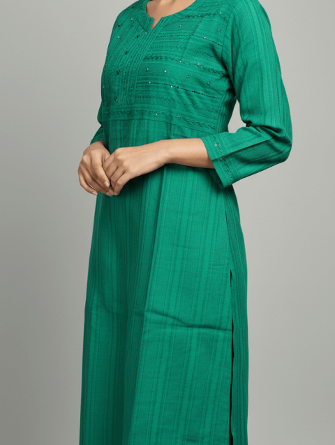 Green Frock Style Kurti