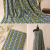 Green Blue Geometric Handblock Print Cotton Fabric with Modern Geometric Pattern | Sanskruti by Sanjay Desai