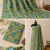 Green Flower Handblock Print Cotton Fabric with Traditional Floral Block Print Design | Sanskruti by Sanjay Desai