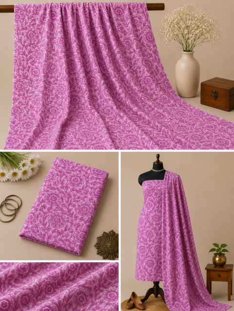 Pink Jaal Handblock print