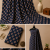 Black Lotus Design Handblock Printed Cotton Fabric with Traditional Lotus Motif Block Print Pattern | Sanskruti by Sanjay Desai