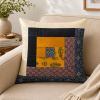 Handcrafted White Tukda Joint Gaji Cushion Cover Online