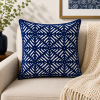 Blue Cotton Applique Cushion Cover