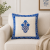 Blue Mughal Butta Handblock Cotton Cushion Cover with Traditional Floral Block Print Design | Sanskruti by Sanjay Desai