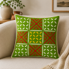 Green Multi Applique Cotton Cushion Cover