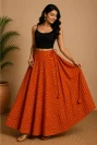 Rust Ikat Cotton Skirt