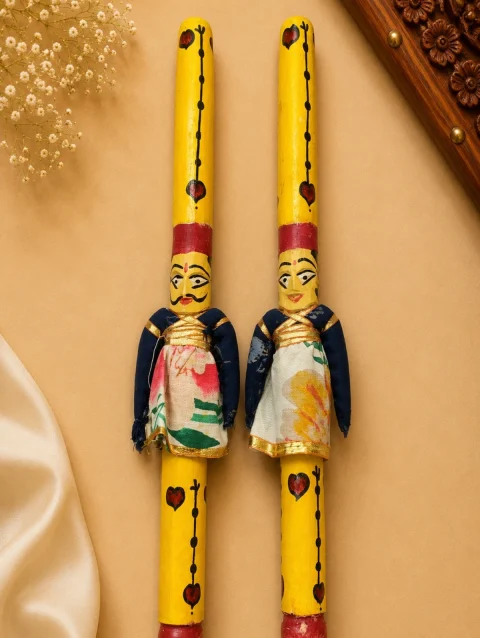Raja Rani multicolor Puppet Dandiya Stick Pair