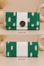 Green & White Ikkat Clutch