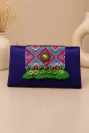 Plain Gaji Royal Blue Patola Clutch
