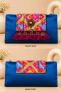 Plain Turquoise Blue Gaji Patola Clutch
