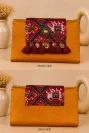 Printed Mustard Gaji Patola Clutch